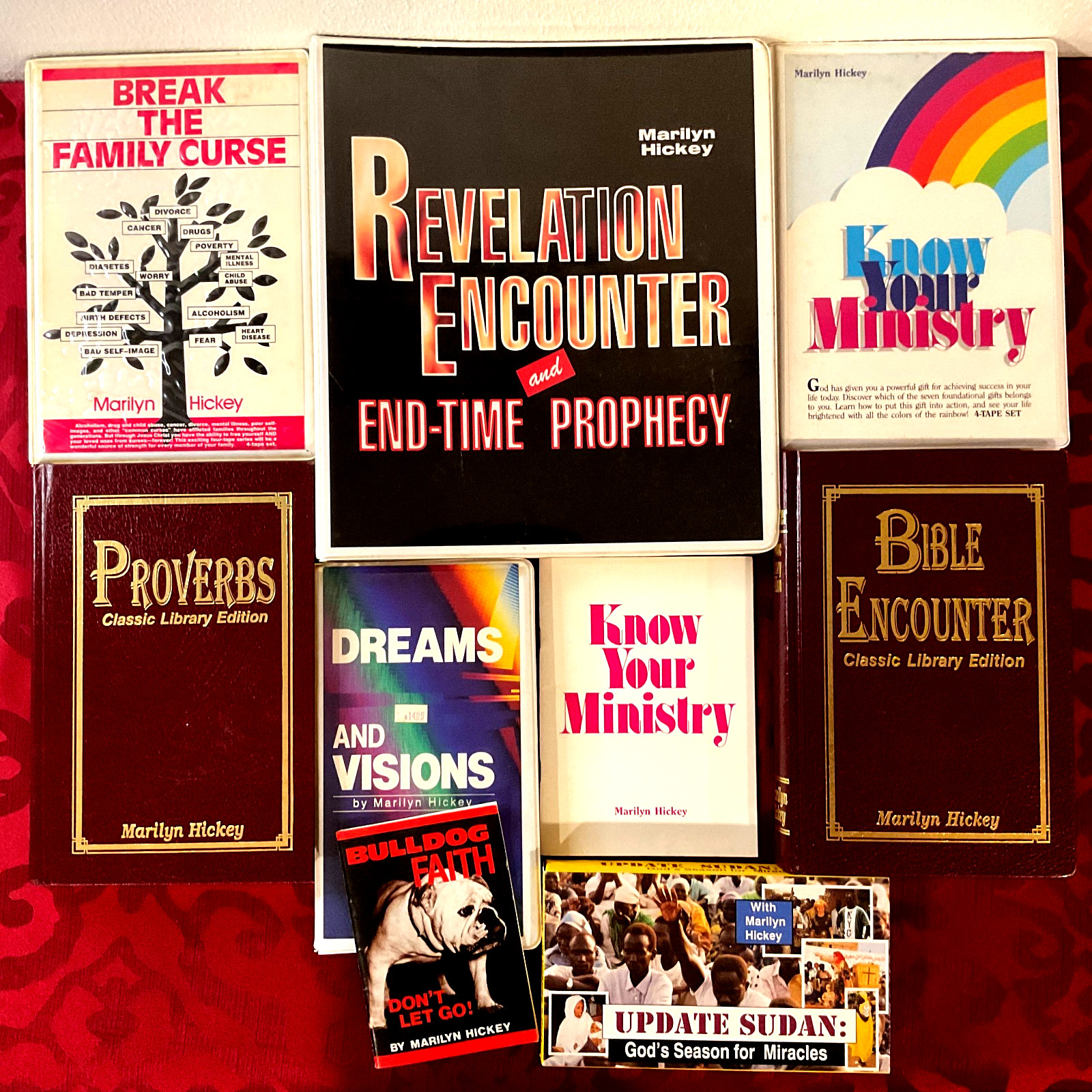 {MARILYN HICKEY LOT}CASSETTES*BOOKS*HARDCOVERS*WORKBOOK*VHS*BOOKLETS*BIBLE*FAITH