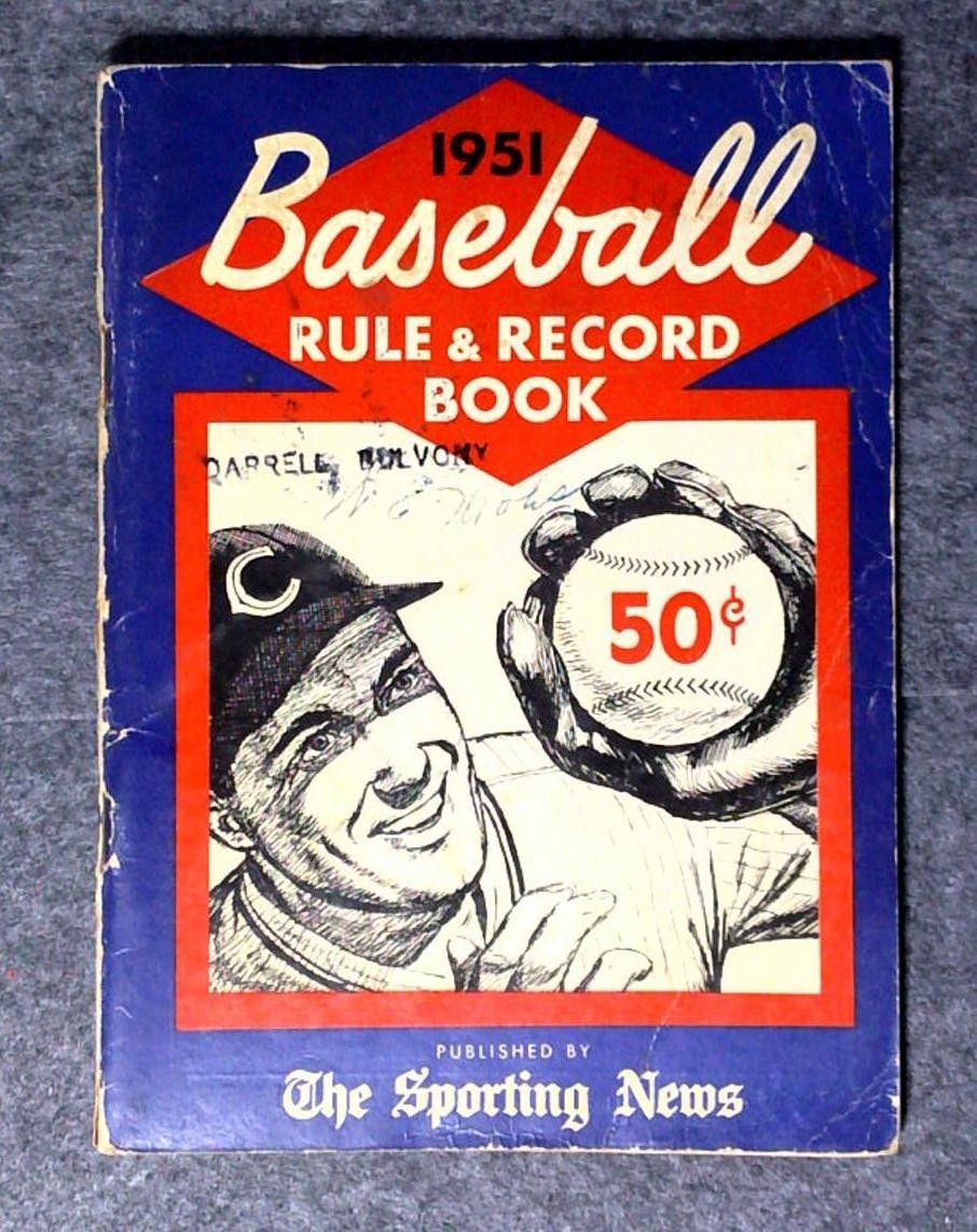 The Sporting News 1951 Baseball Rule and Record Book