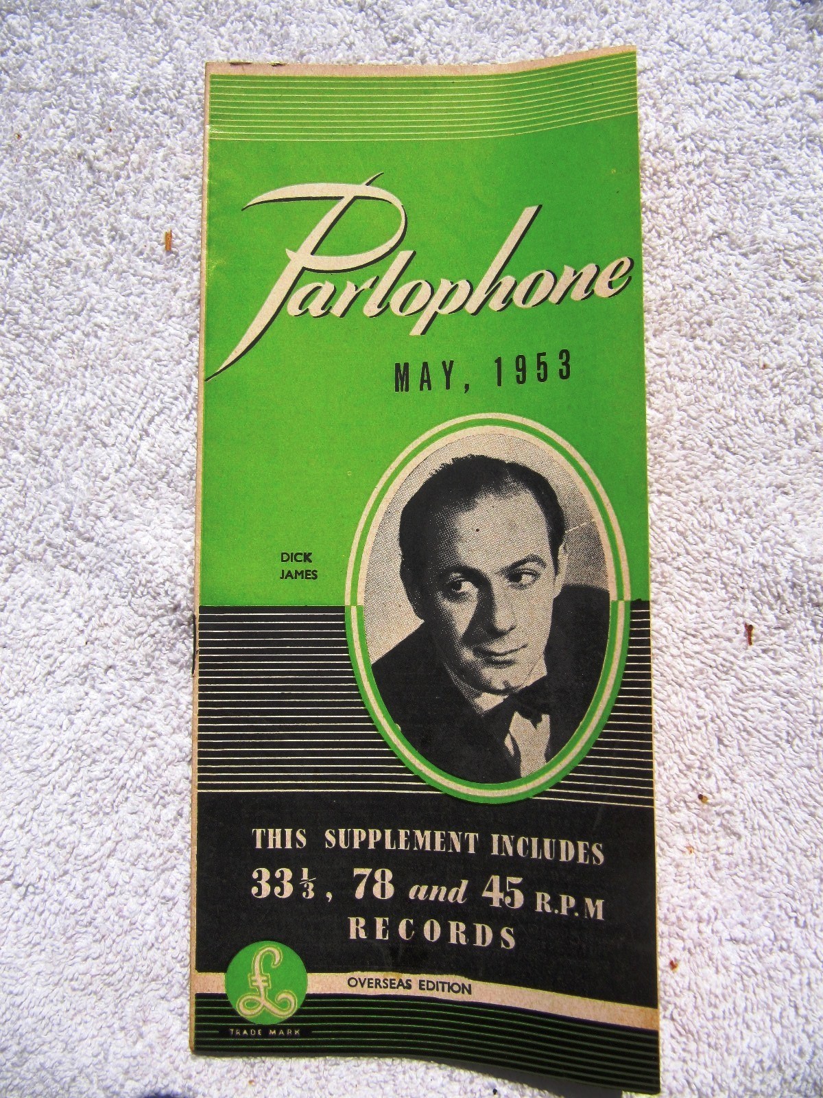 May 1953 British PARLOPHONE Supplement DICK JAMES Record Overseas CATALOG LP 45