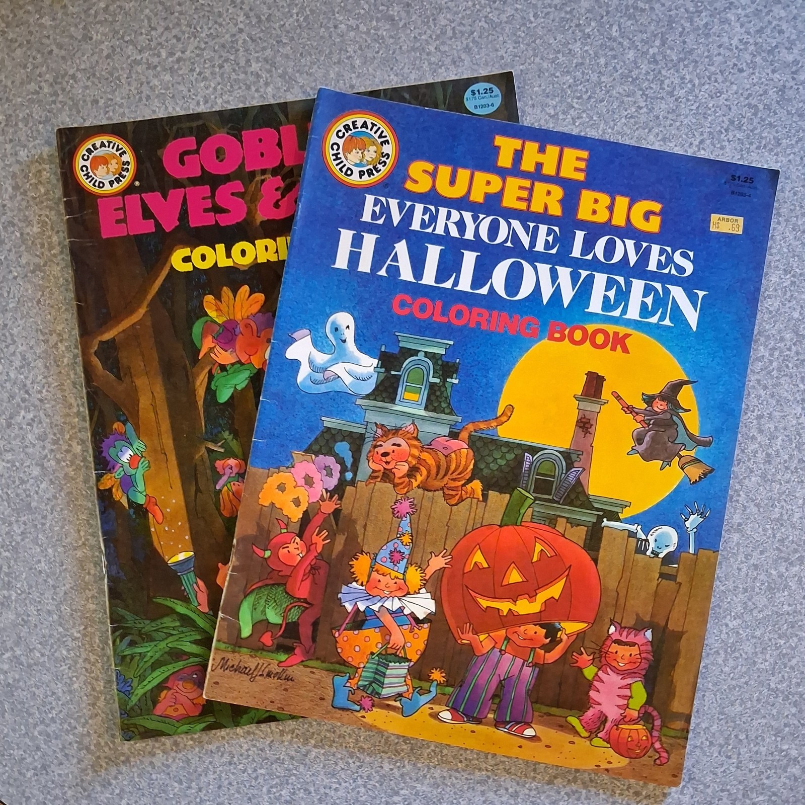 1989 The Super Big Everyone Loves Halloween Coloring Book Lot Of 3 Rare Unused