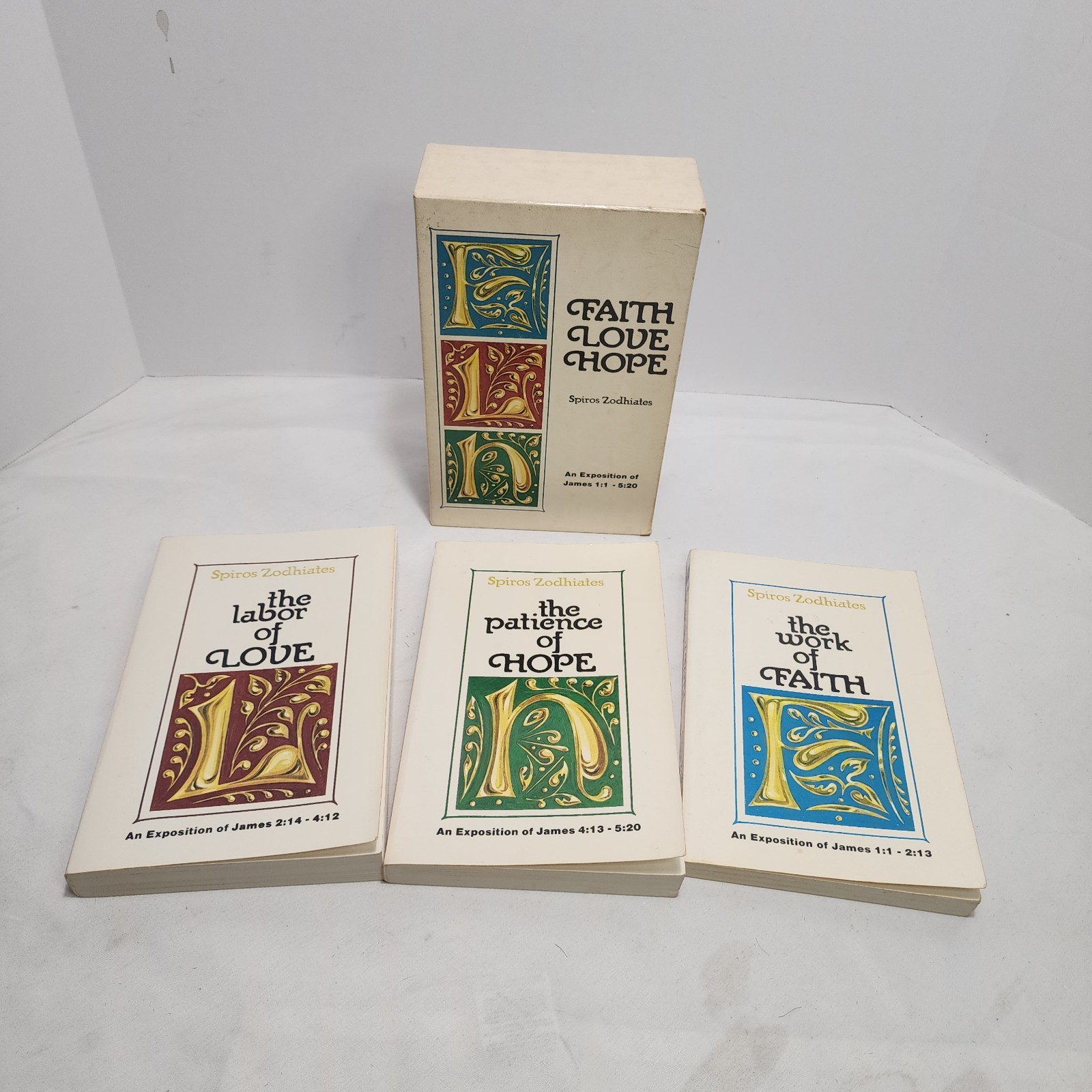 VTG 1981 Faith Love Hope Religious Books Volumes 1-3 BOX SET By Spiros Zodhiates