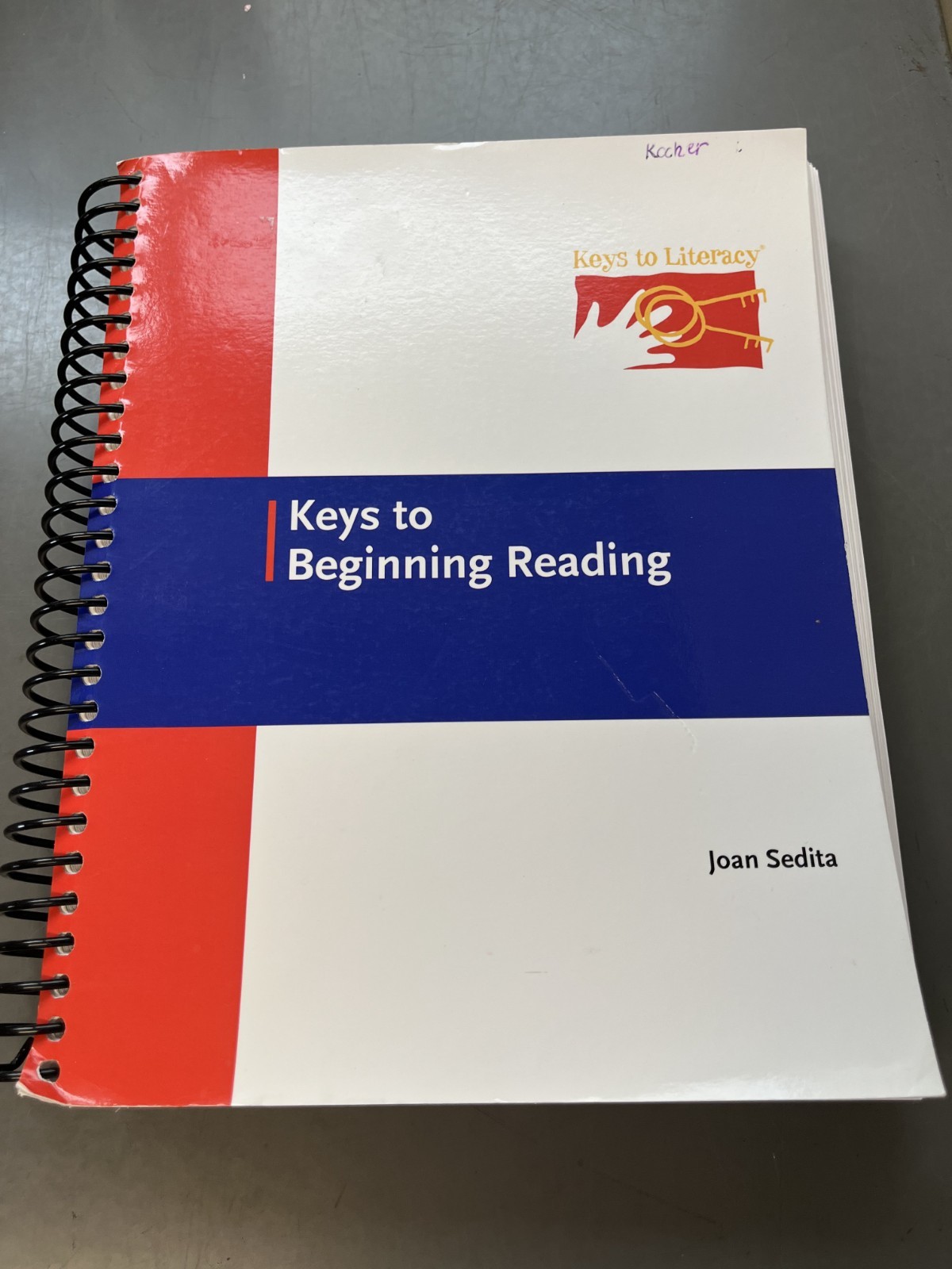 Keys to Beginning Reading – By Joan Sedita, Spiral Bound Book
