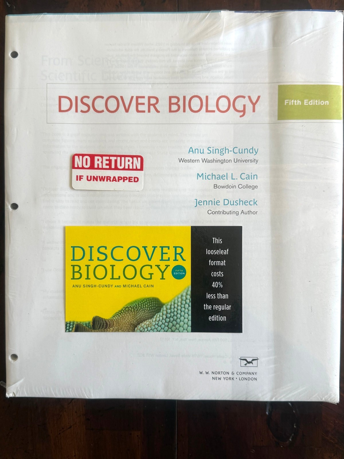 Discover Biology Fifth Edition Looseleaf Sheet only 2012 Brand New
