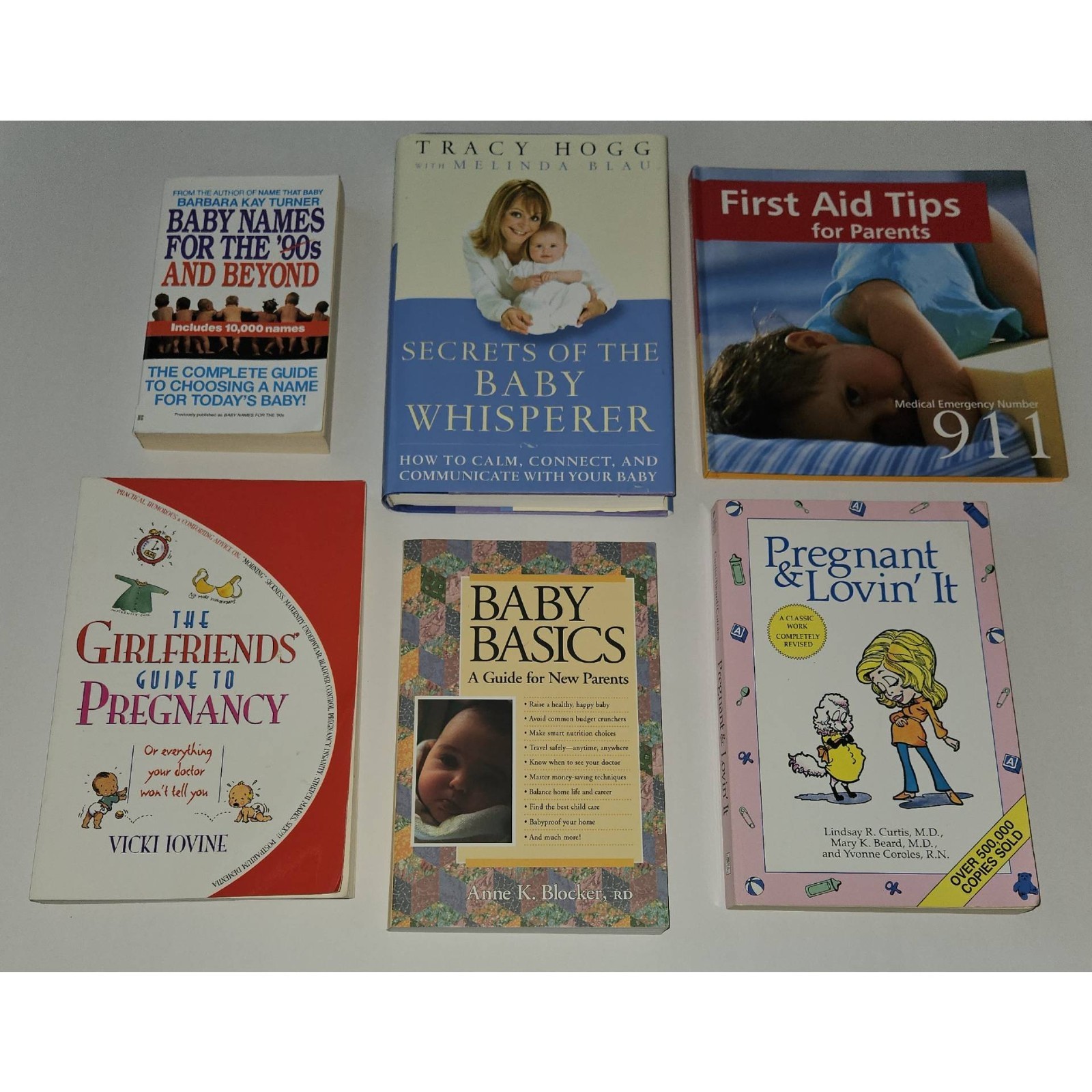 6 VTG Pregnancy Parenting Book Lot First Aid Baby Whisper Girlfriend Guide Names