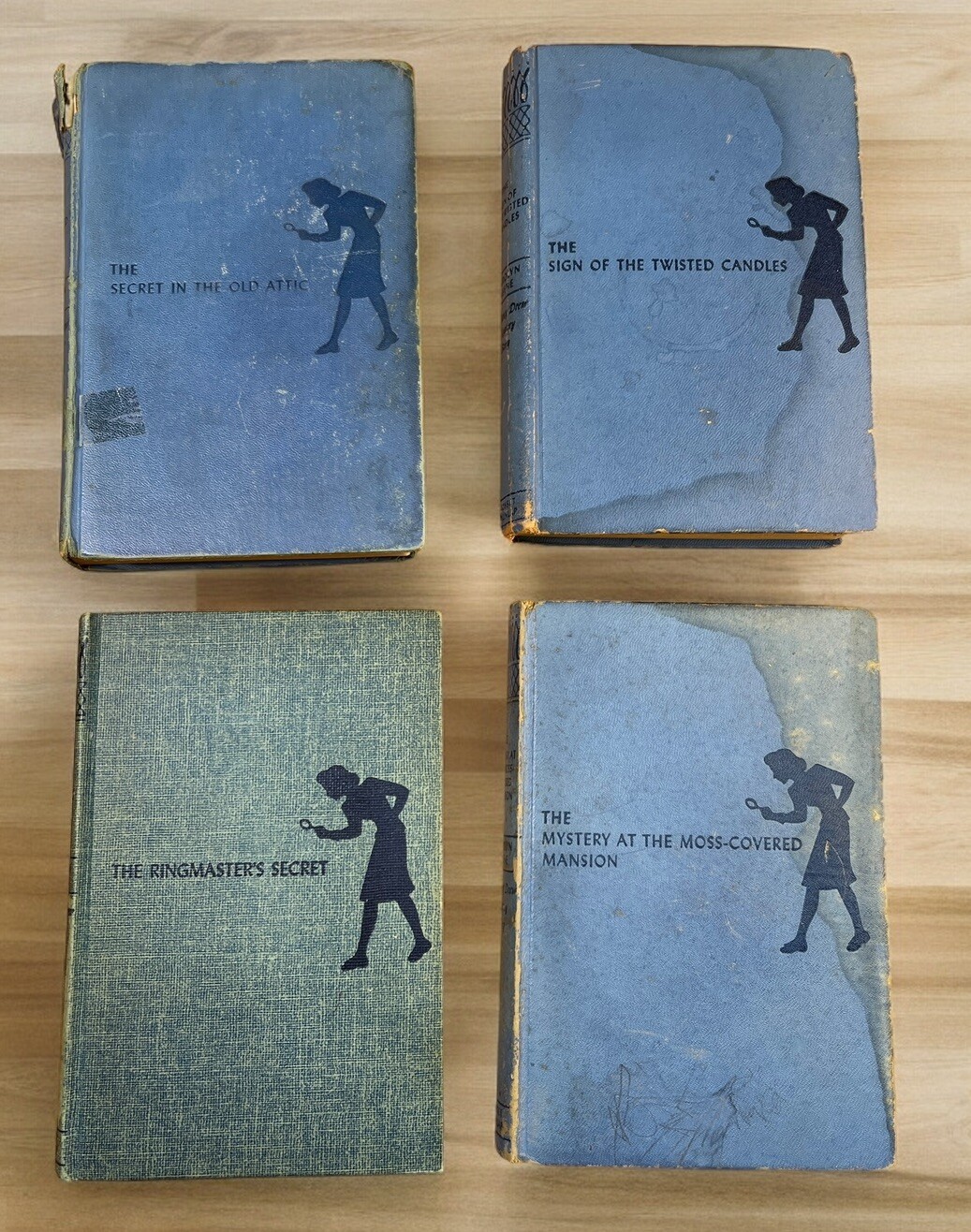 Vintage Lot of 4 Nancy Drew Mystery Stories by Carolyn Keene Hardcover Books