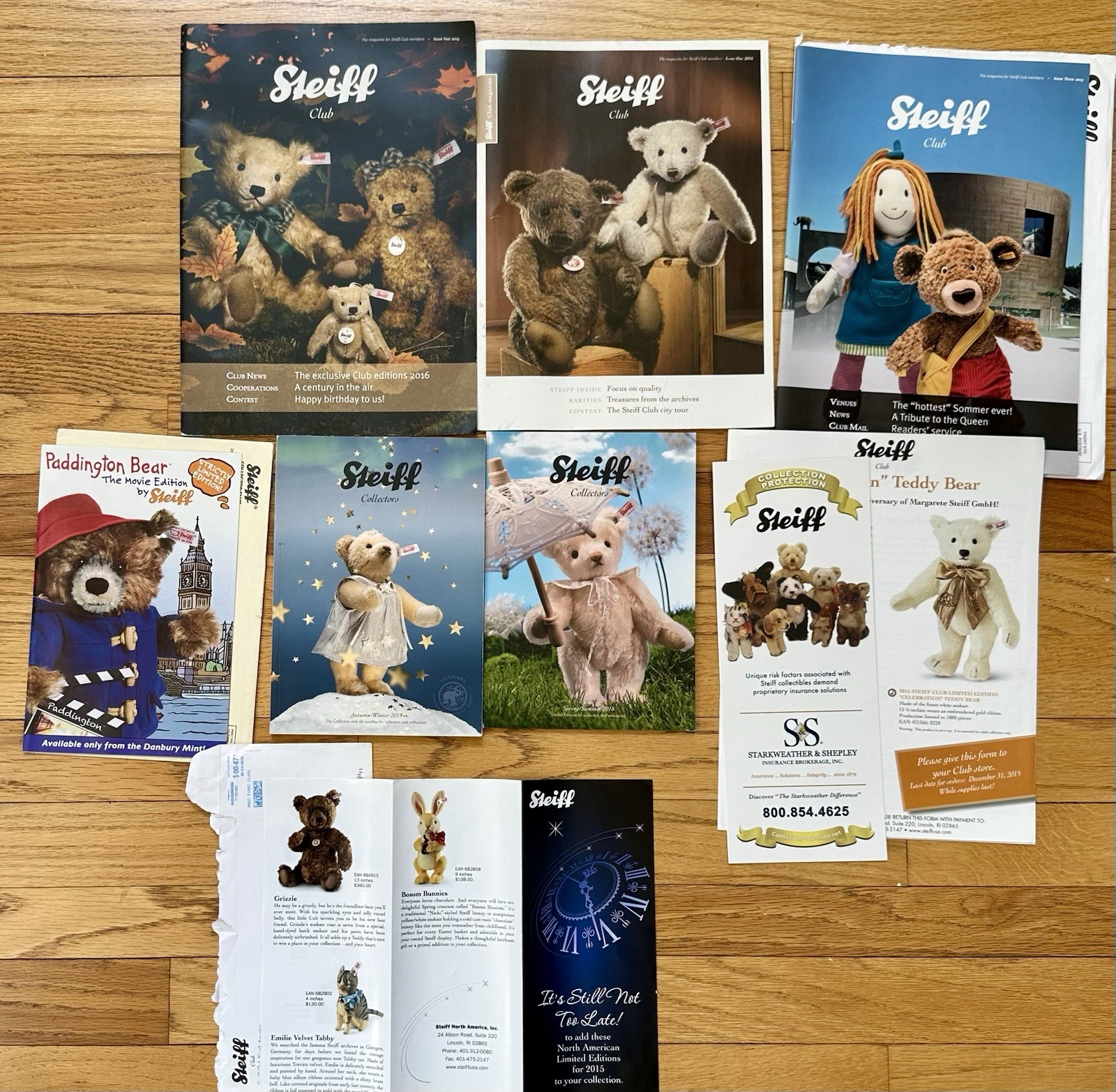 Steiff Lot Of Catalogs & Brochures 2015 & 2016 – As Pictured – Free Ship