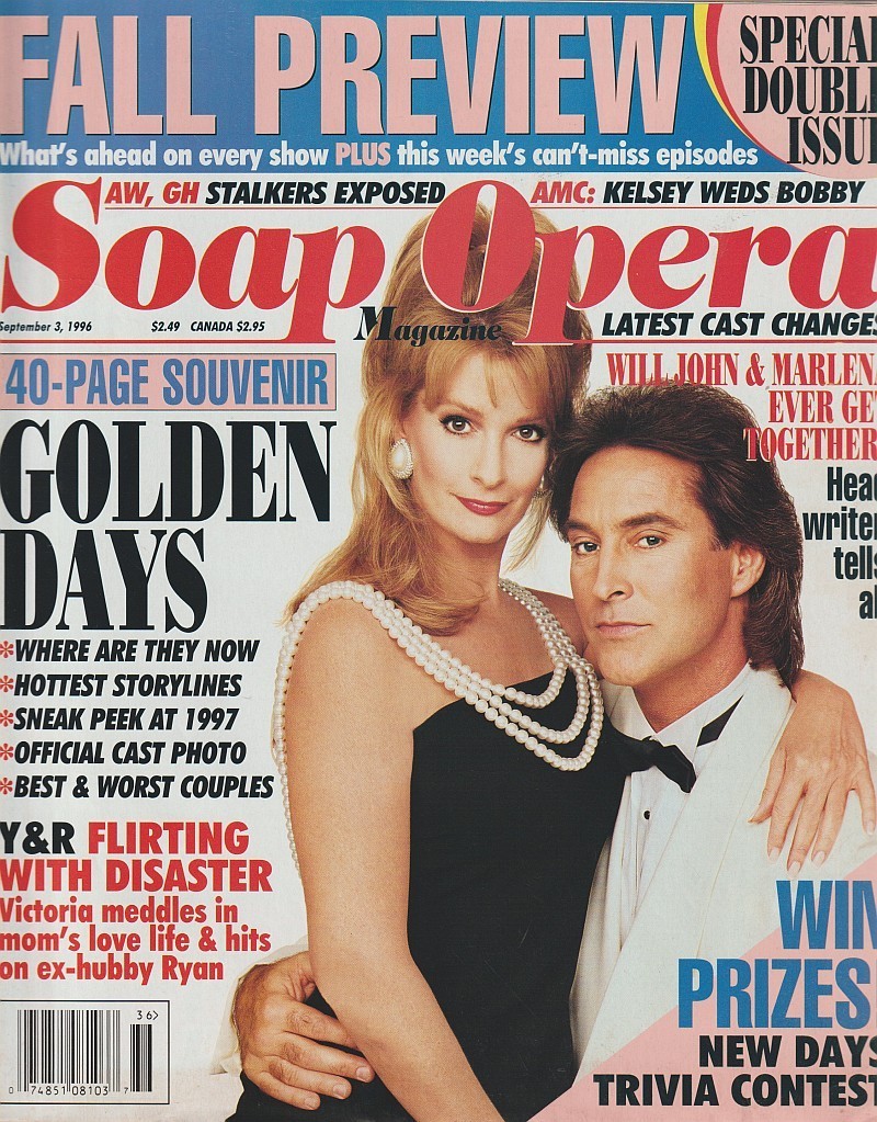 Soap Opera Magazine Sept 3, 1996 DAYS OF OUR LIVES-DEIDRE HALL-DRAKE HOGESTYN