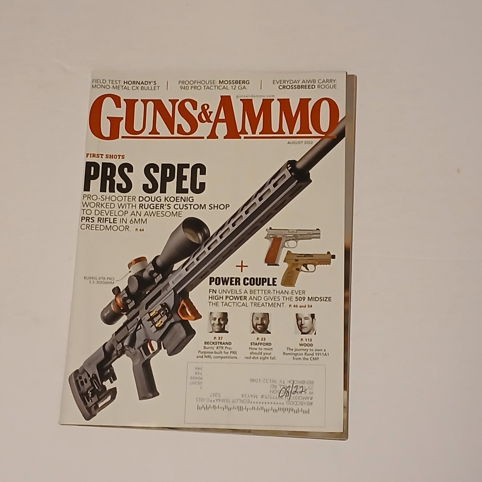Guns & Ammo Magazine August 2022 PRS Spec Awesome PRS Rifle in 6mm Creedmoor