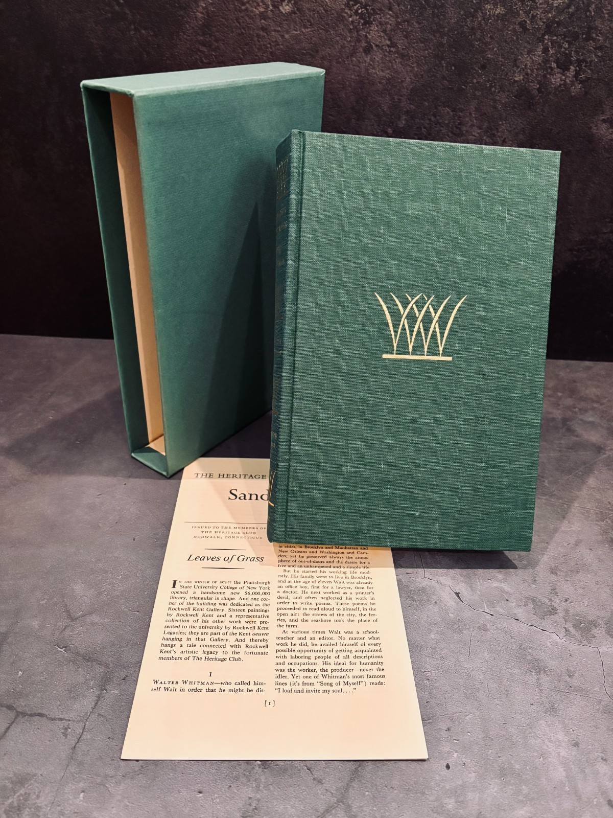 Leaves of Grass Whitman Heritage Press LIKE NEW Rockwell Kent Illust HC Slipcase