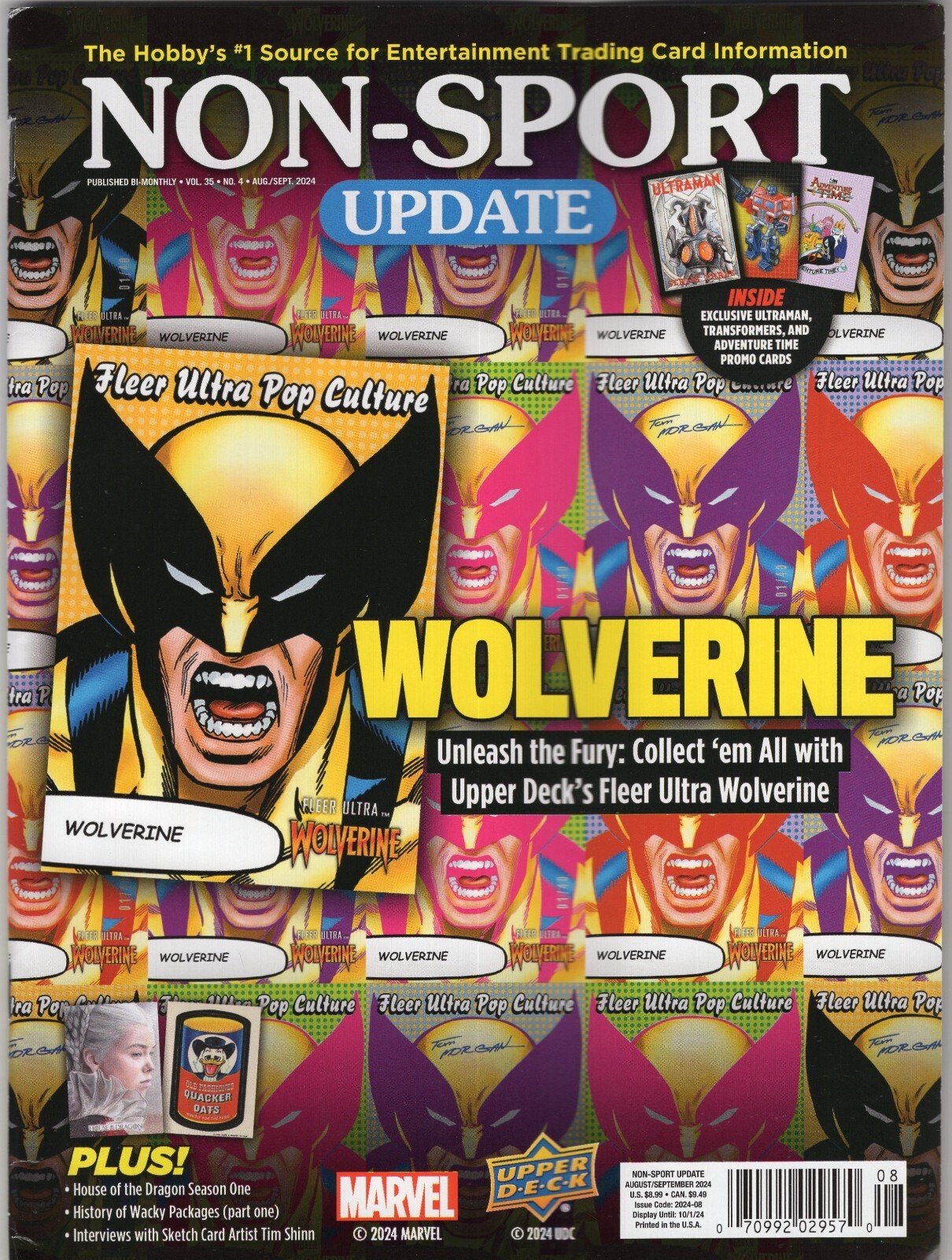 Non Sport Update Magazine August September 2024 V 34 No 4 Marvel Wolverine Issue