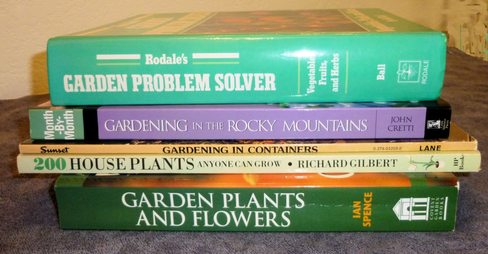 Lot 5 Gardening books Vegetables Fruit Herb Flowers Houseplants Containers Trees