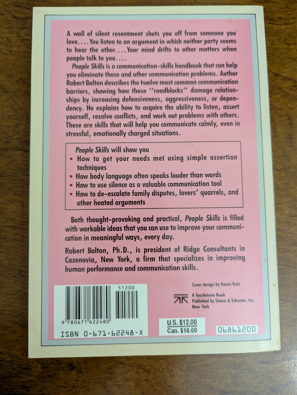 People Skills by Robert Bolton (published by Touchstone / Simon & Schuster, 1986
