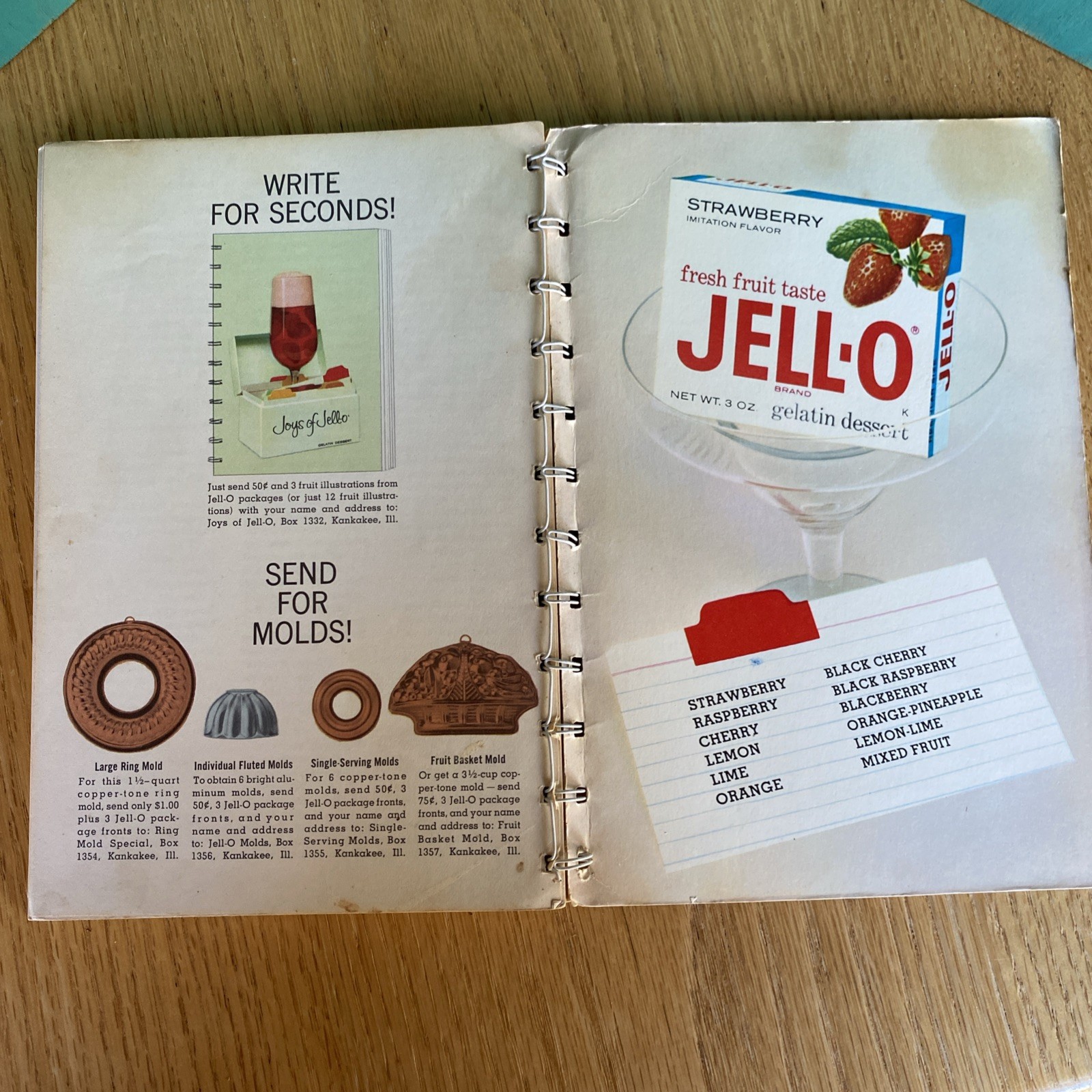 VTG 1963 General Foods Joys of Jell-O Gelatin Recipe Booklet Spiral Bound 1st e
