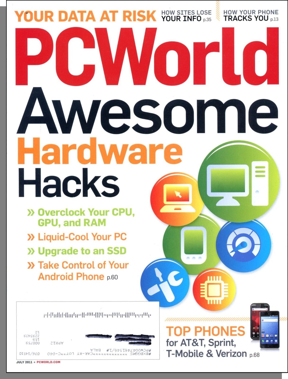 PC World – 2011, July – Best Smartphones, Hardware Hacks, Data Breaches