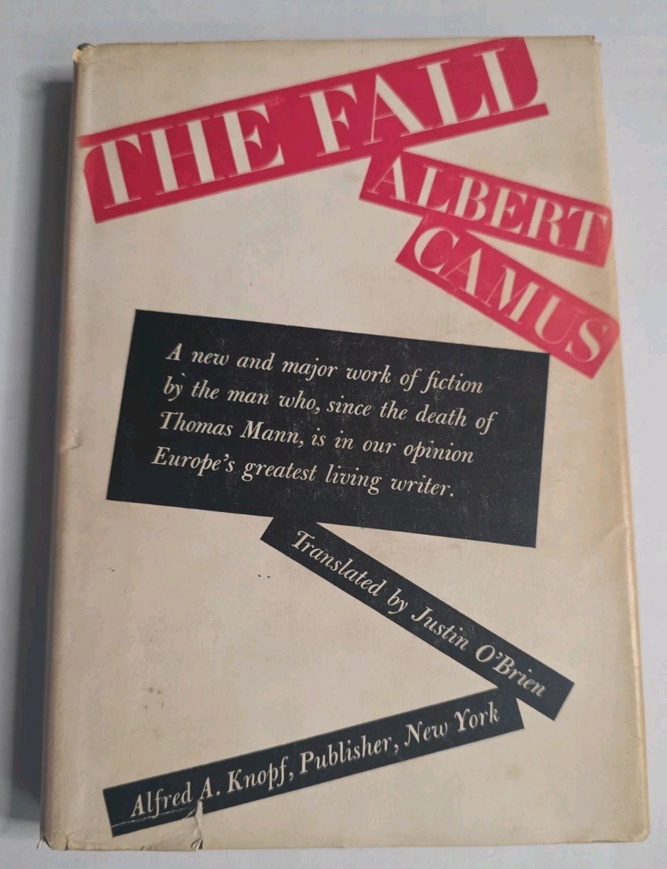 The Fall Albert Camus 1957 7th Printing HC DJ Alfred A Knopf Vintage