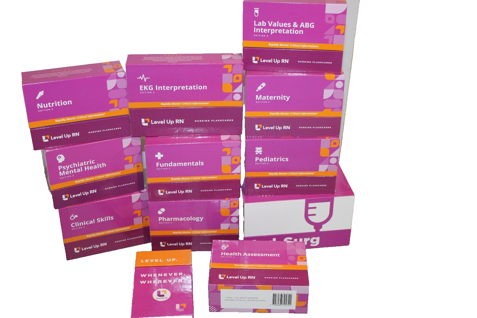 Level Up RN Nursing Flashcards Full Set of 12 Boxes – Like New Condition