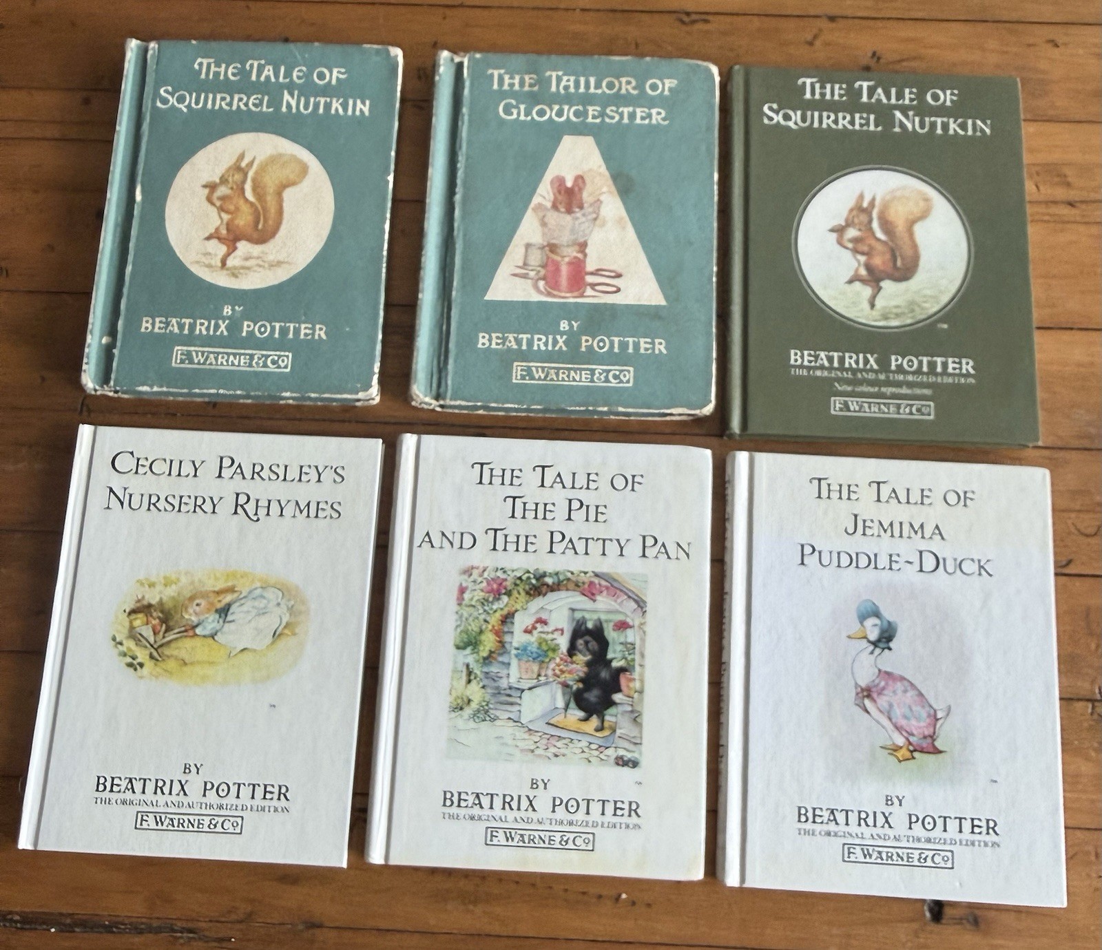Lot of 6 Vintage Beatrix Potter-F. Warne & Co.-two 1931 editions