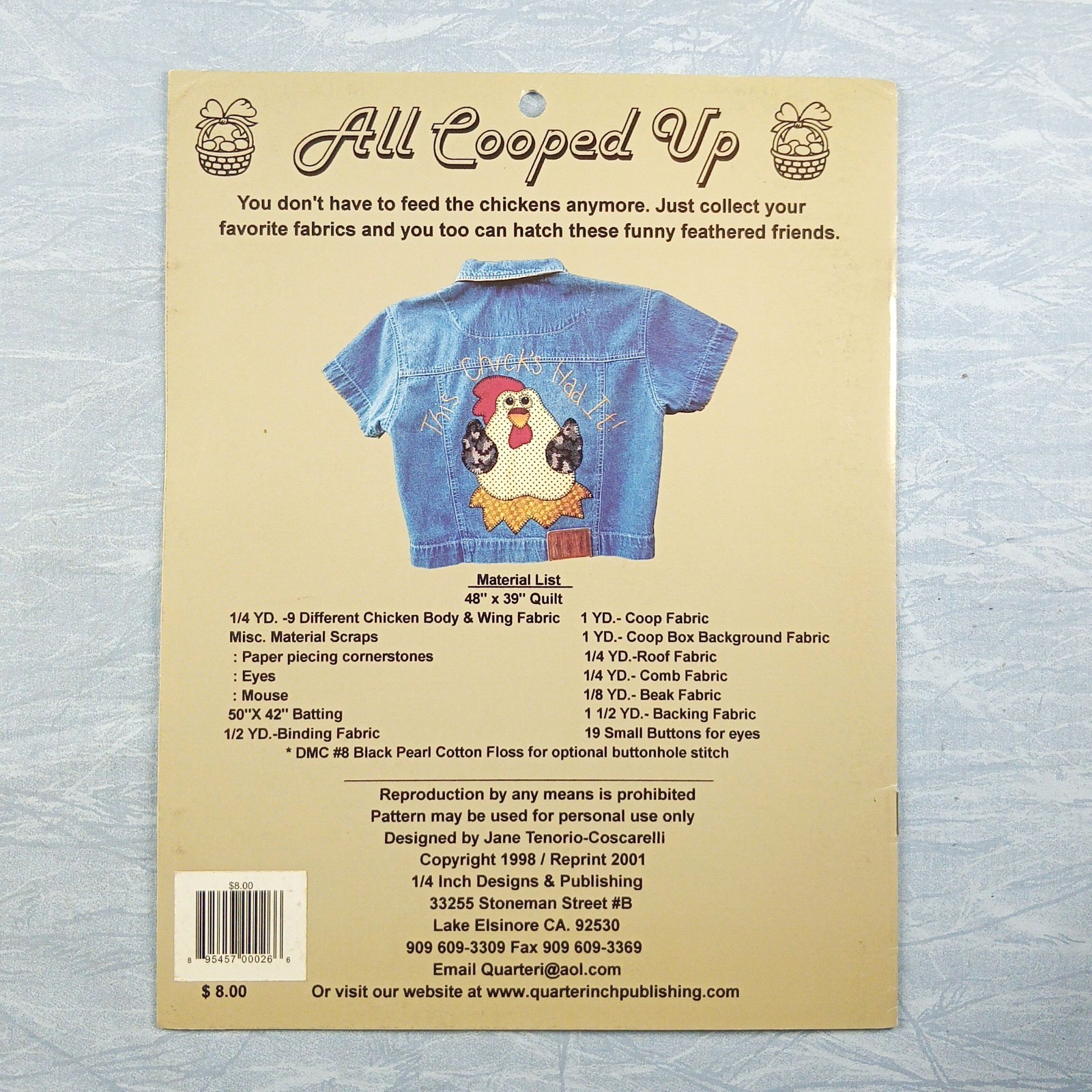 All Cooped Up Quilt Pattern Leaflet
