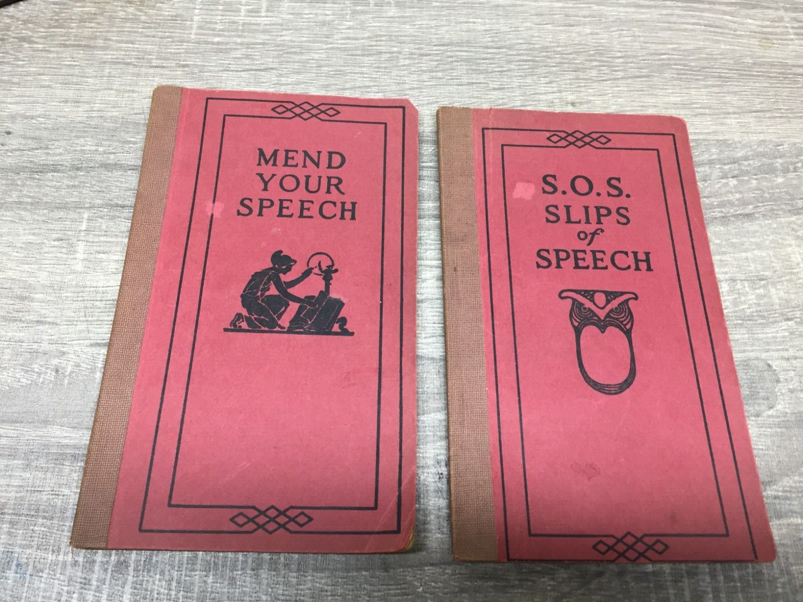 Funk and Wagnalls  2 Booklets: Mend Your Speech, SOS slips of speech 1920 1922