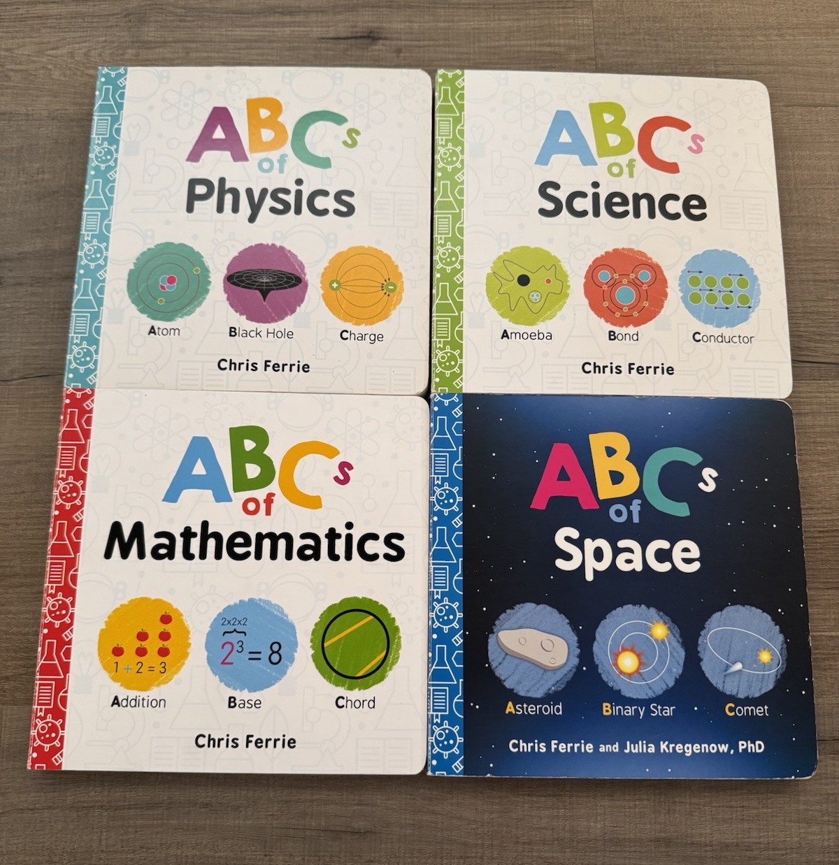 Baby University 4 Book Lot Chris Ferrie – STEM ABC’s Physics Math Space Science