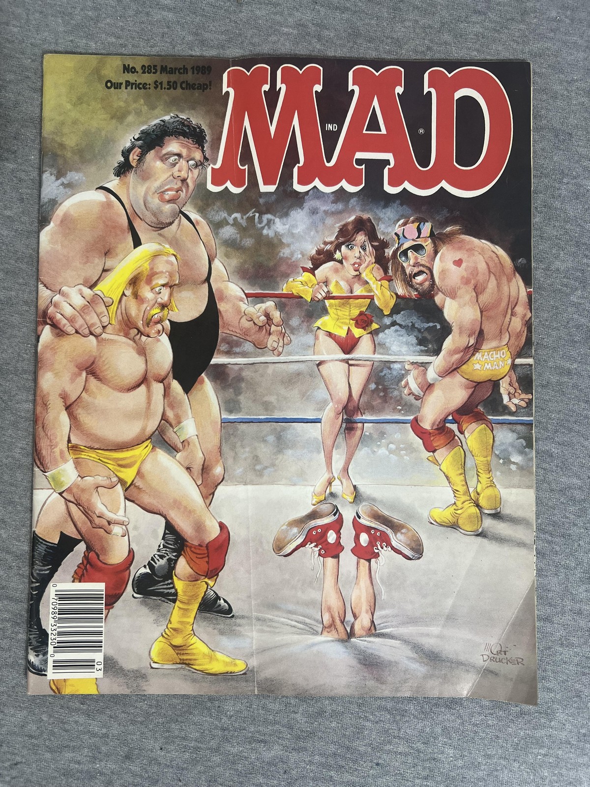 Vintage MAD Magazine No. 285 March 1989 Wrestling Cover Humor Satire Comic Book