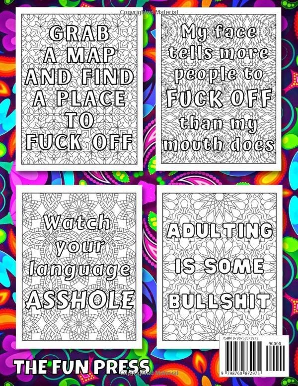 Swear Word Coloring Book for Adults: 50 Adult Cuss Coloring Pages with Funny .