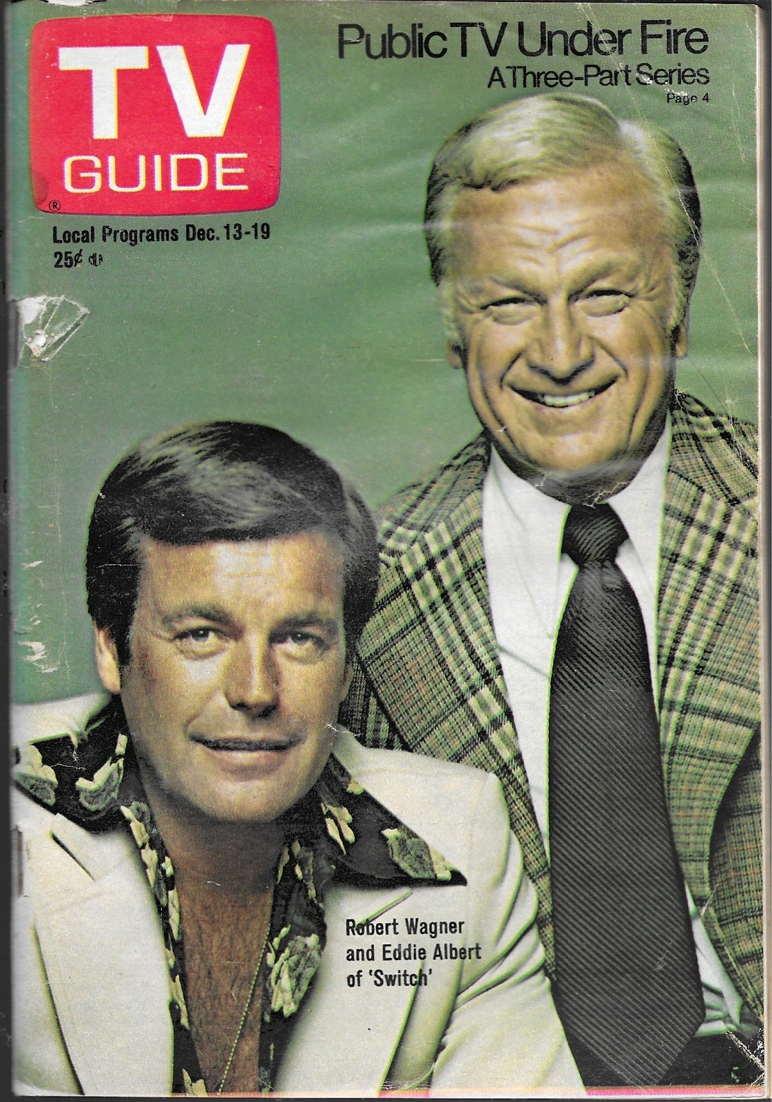 TV GUIDE MAGAZINE DECEMBER 13-19 1975 (GD-) SWITCH ROBERT WAGNER EDDIE ALBERT