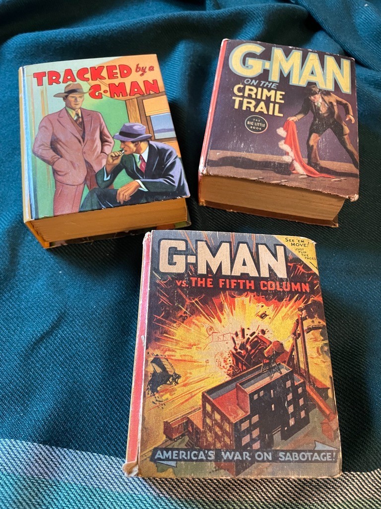 Set of 3 Vintage 1930’s 1940’s Big (Better) Little Books G-Man Whitman Saalfield