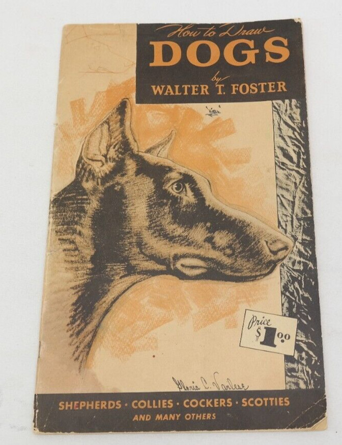 Vintage How To Draw Dogs by Walter T Foster Paperback Booklet TF