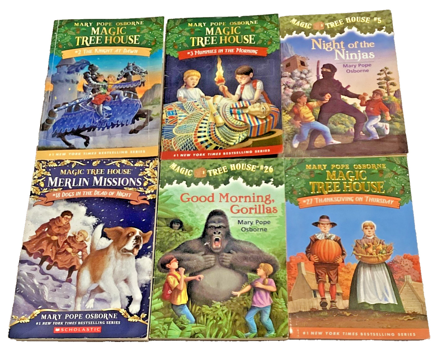 Magic Tree House Lot 6 Mary Pope Osborne Merlin Ninja Gorilla Knight Mummies