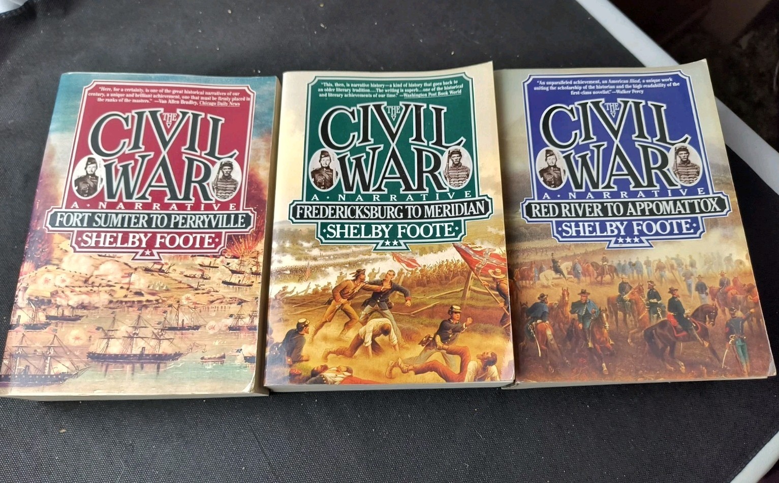 The Civil War: A Narrative Trilogy, Shelby Foote, Vintage Paperback Set