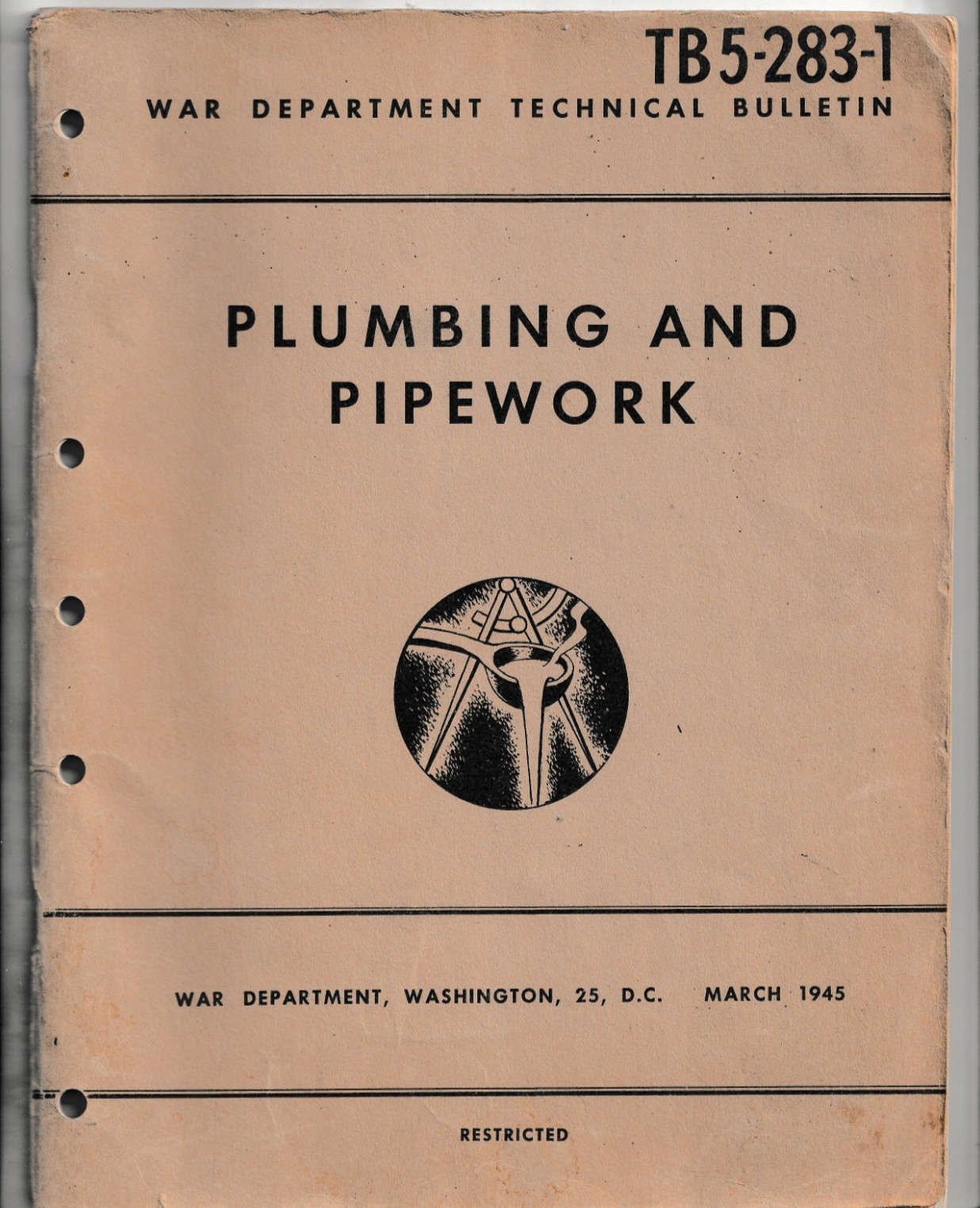 WWII WAR DEPARTMENT TECHNICAL BULLETIN Plumbing and Pipework March 1945 81 pages
