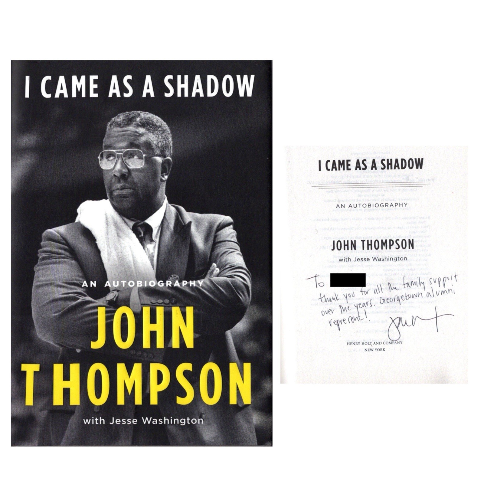 I CAME AS A SHADOW by John Thompson (2020) Georgetown Hoyas Basketball Coach