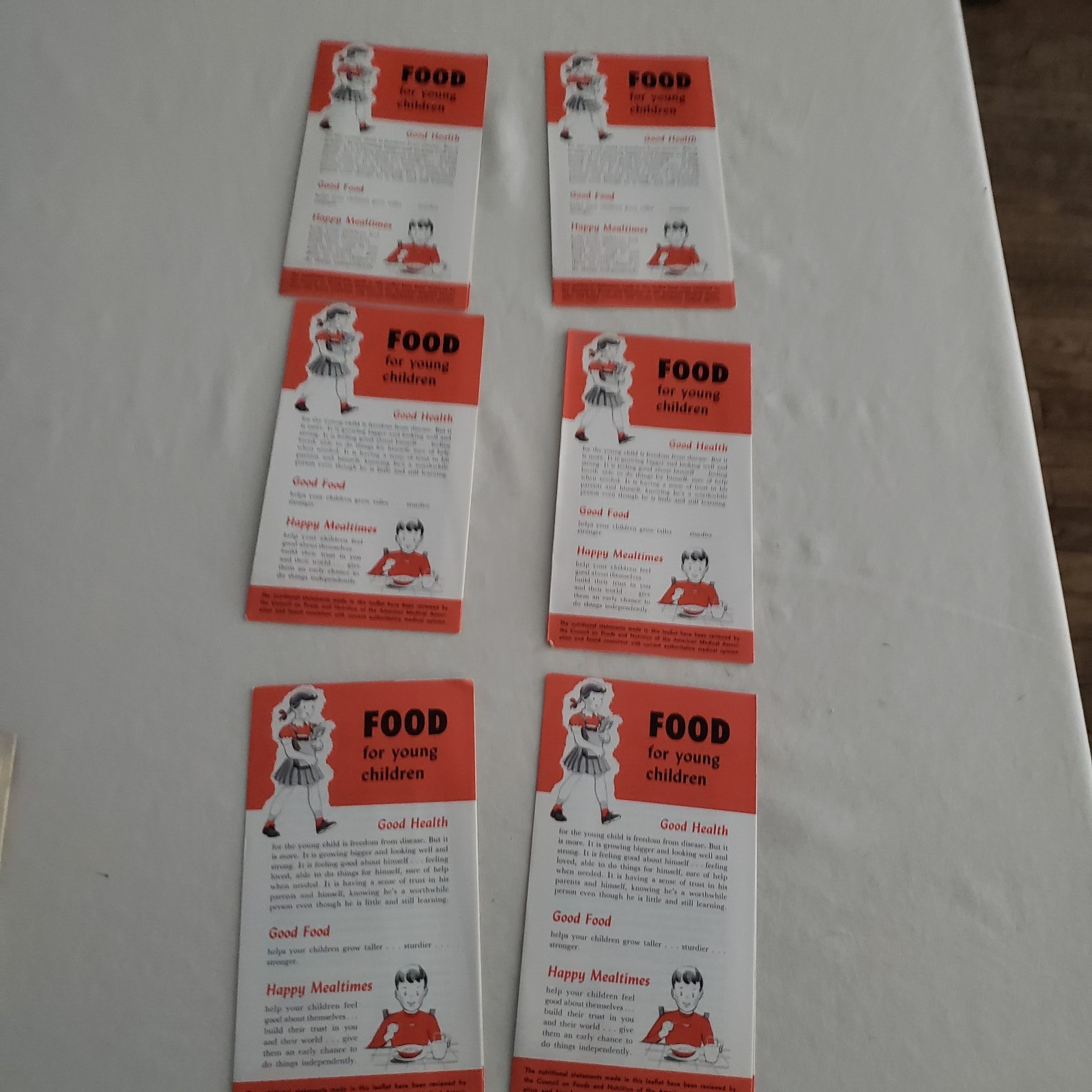 FOOD FOR YOUNG CHILDREN Girl Scouts – PAMPFLET lot of 6 COPYRIGHT 1962