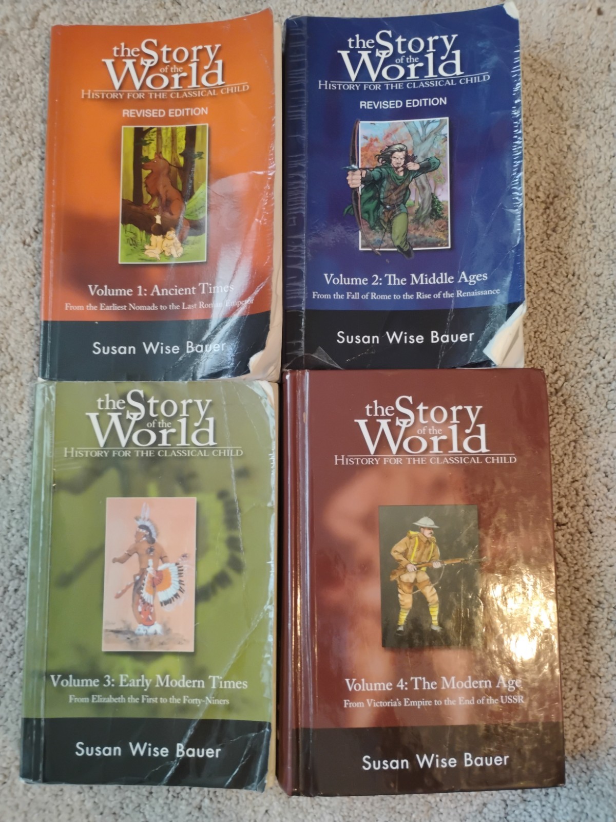 The Story of the World Vols 1-4 by Susan Wise Bauer + Activity Books 2 & 4