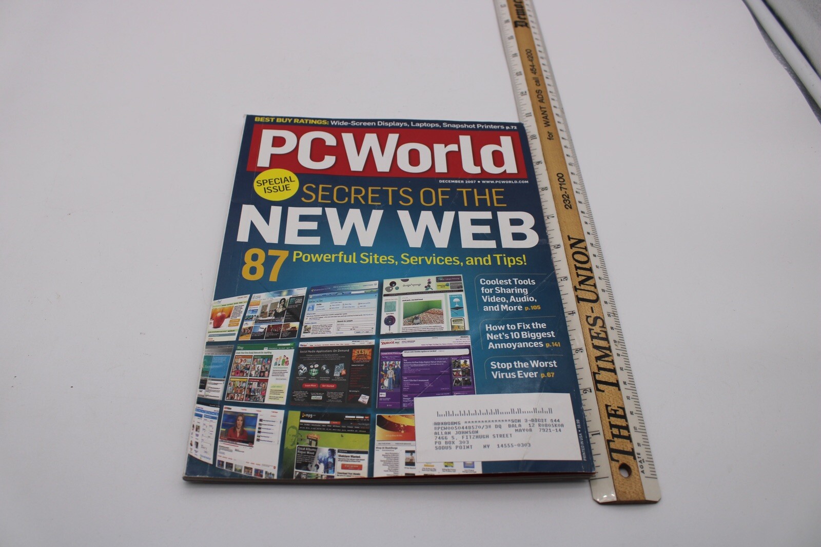 PC World Magazine December 2007 – Secrets of The New Web – Laptops F1D