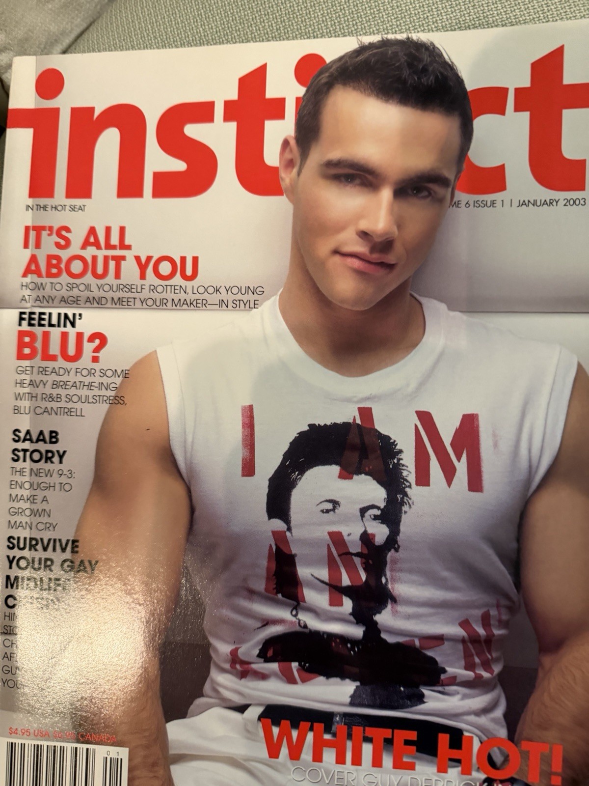 INSTINCT MAGAZINE * JAN 2003 * ITS’ ALL ABOUT YOU!*SURVIVE GAY MID LIFE CRISIS
