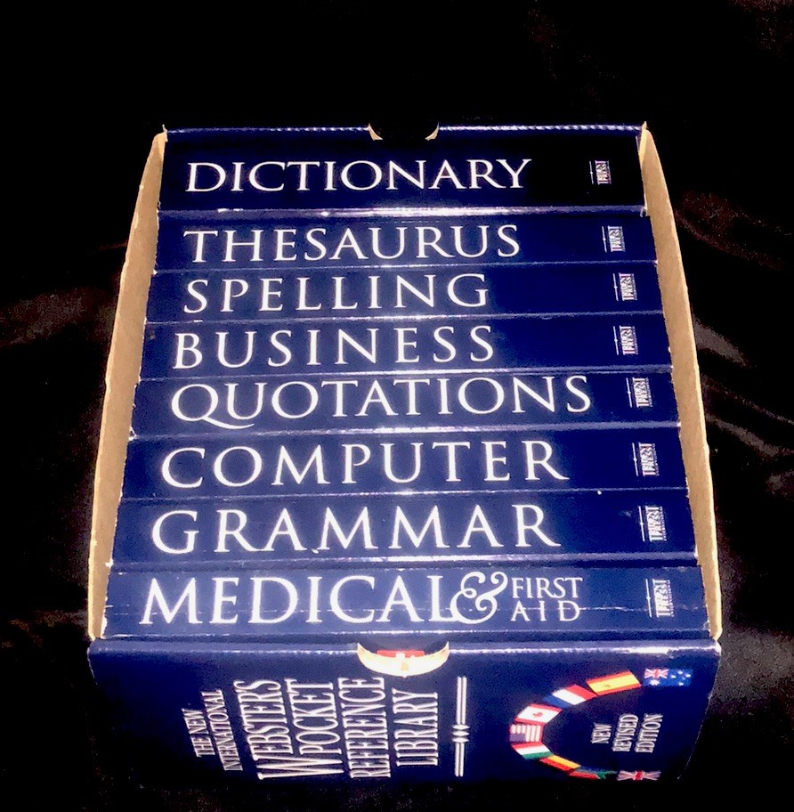New International Webster’s Pocket Reference Library (8) In Cardboard Sleeve
