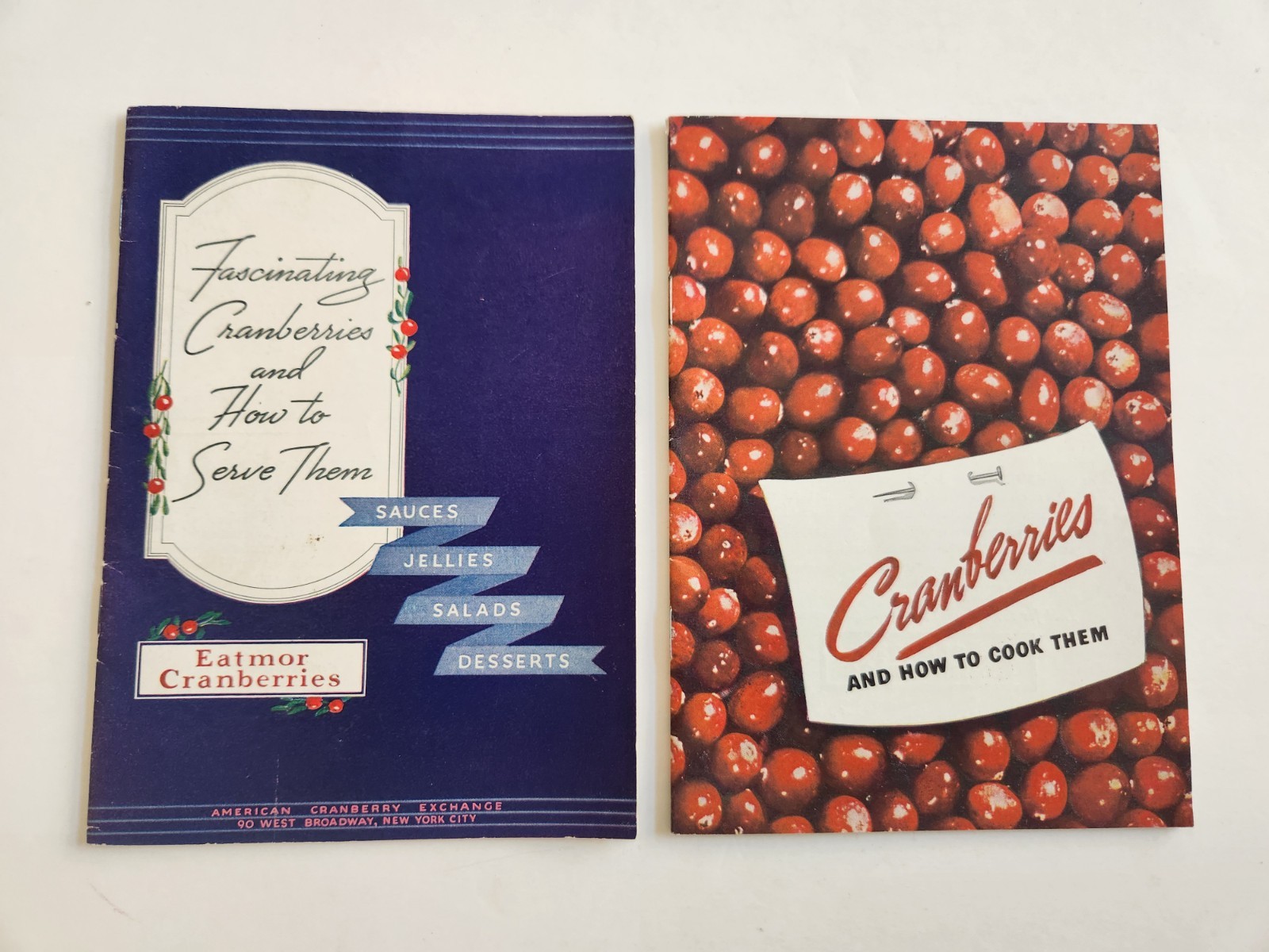 Cranberries 1938 Vintage Pamphlet Cookbooks Lot 2