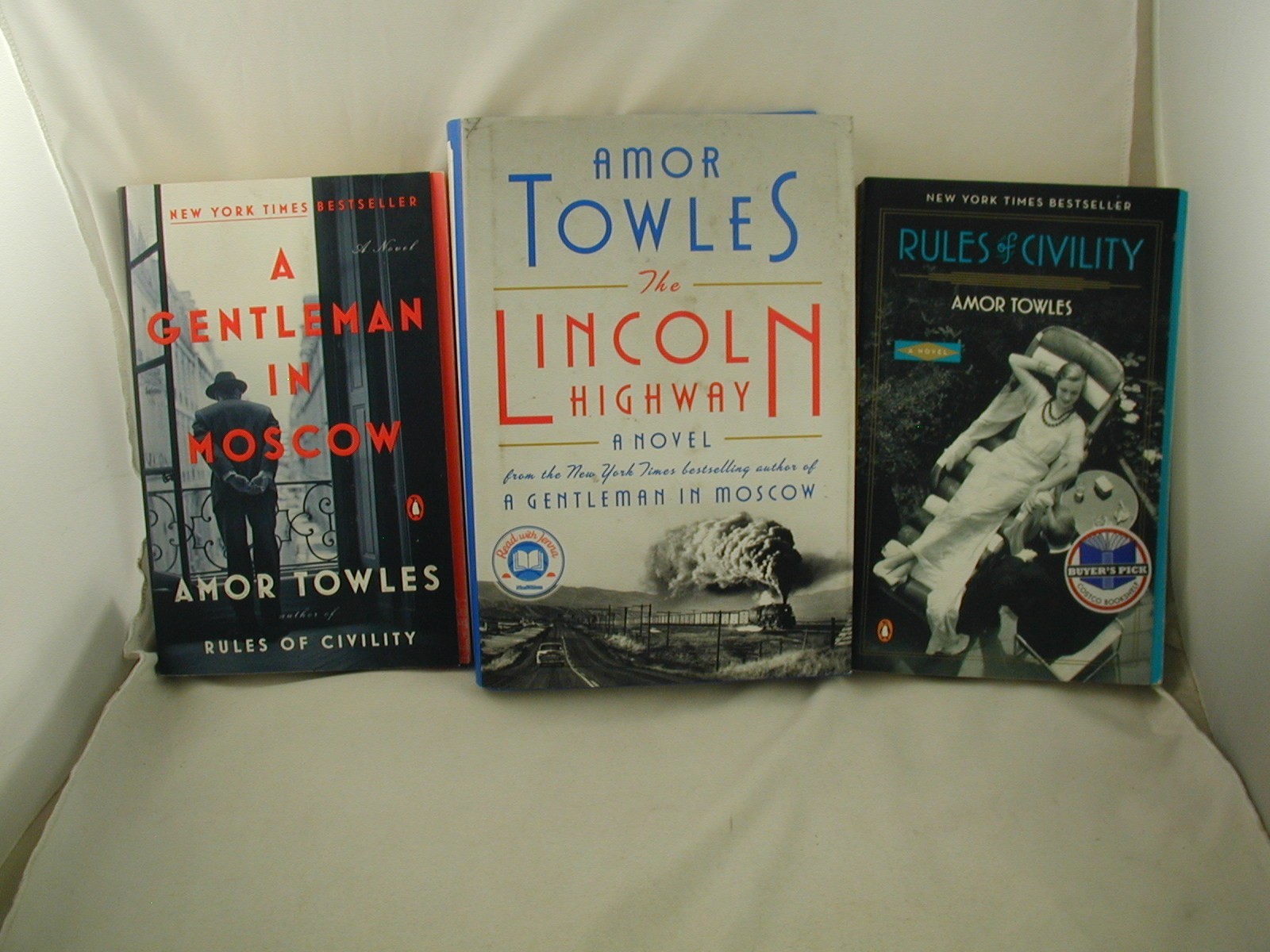 Amor Towles 3 Books A Gentleman in Moscow The Lincoln Highway Rules of Civility