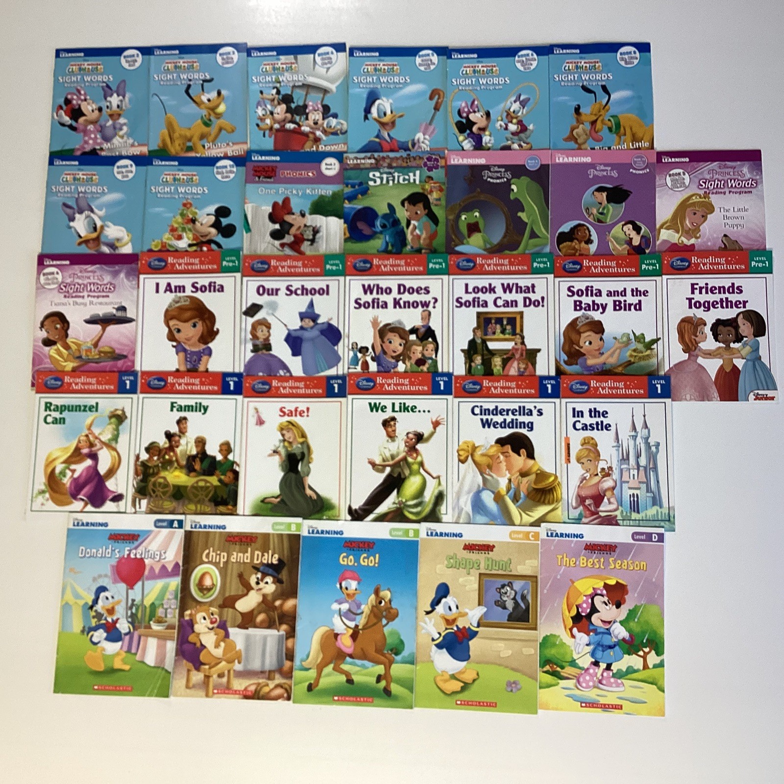 Disney Girls Phonics Fun Readers Scholastic Kindergarten 31 Book Lot