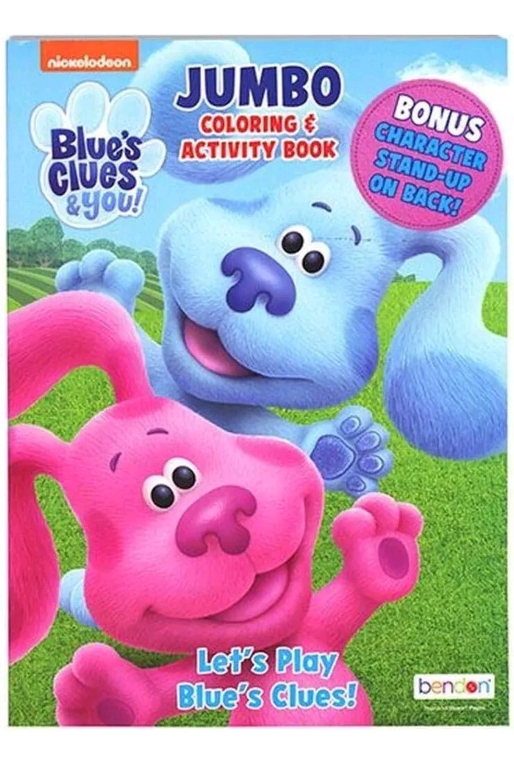 2pc Set Nickelodeon Blues Clues And You! Jumbo Coloring & Activity Book Crayons