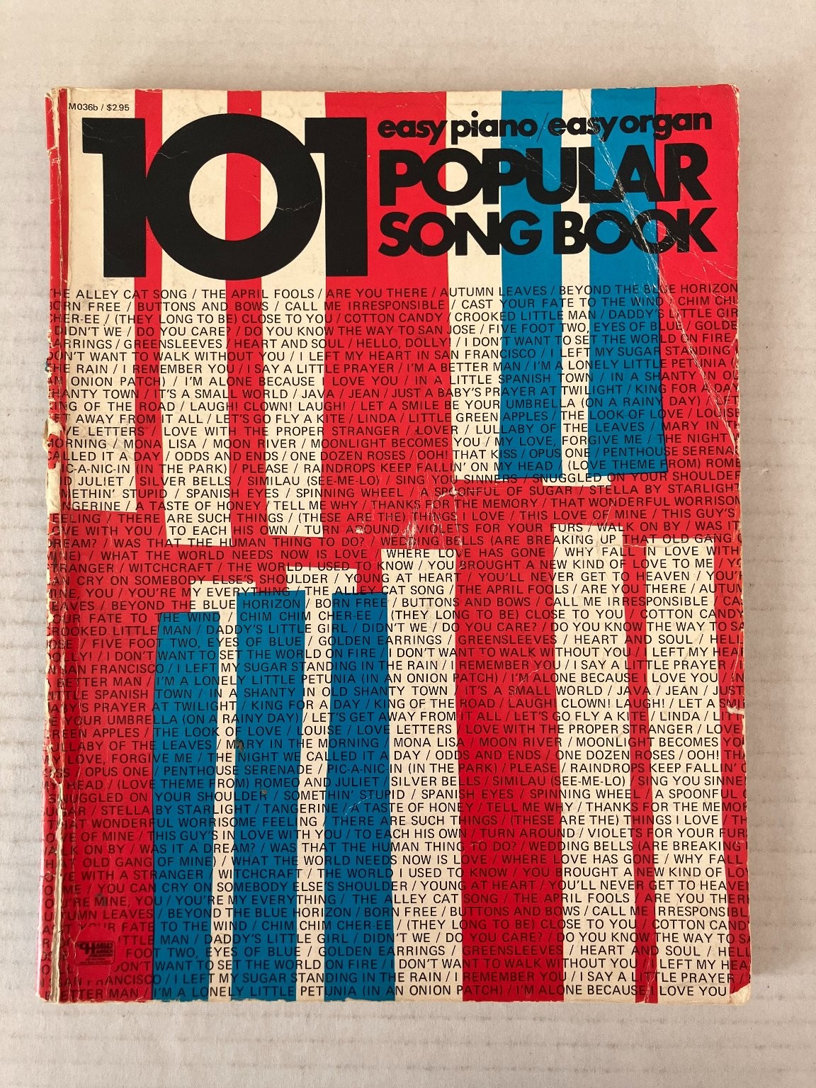 101 Popular Song Book Easy Piano Organ Sheet Music Various Artists 1969 Warner