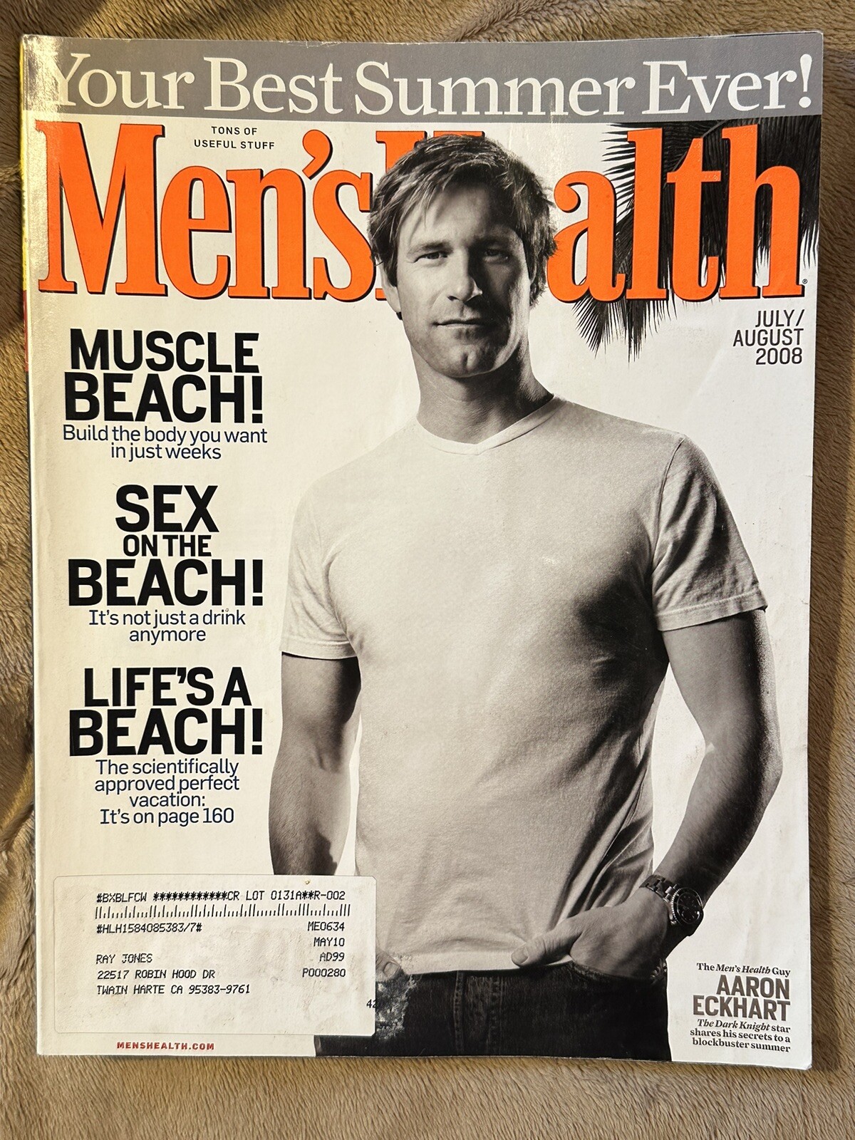 MEN’S HEALTH MAGAZINE JULY/AUGUST 2008 AARON ECKHART COVER AND STORY 196 PAGES