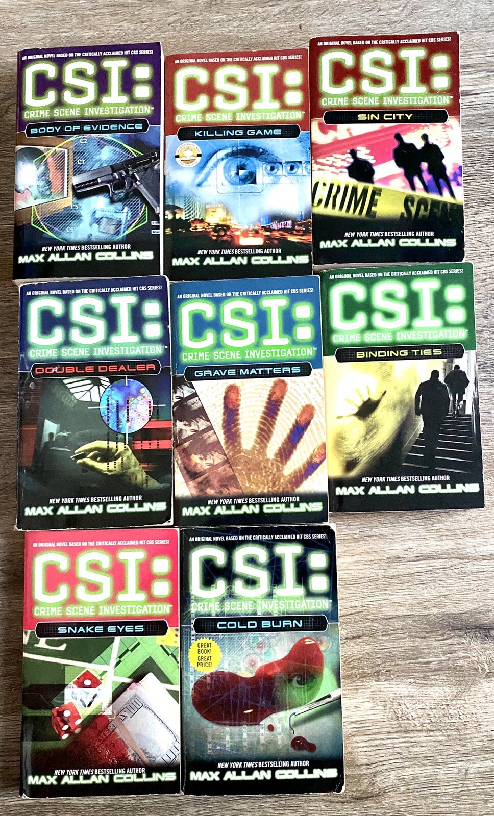CSI: Crime Scene Investigation Book Series, Lot of 8 TV Show Tie-in Novels PB
