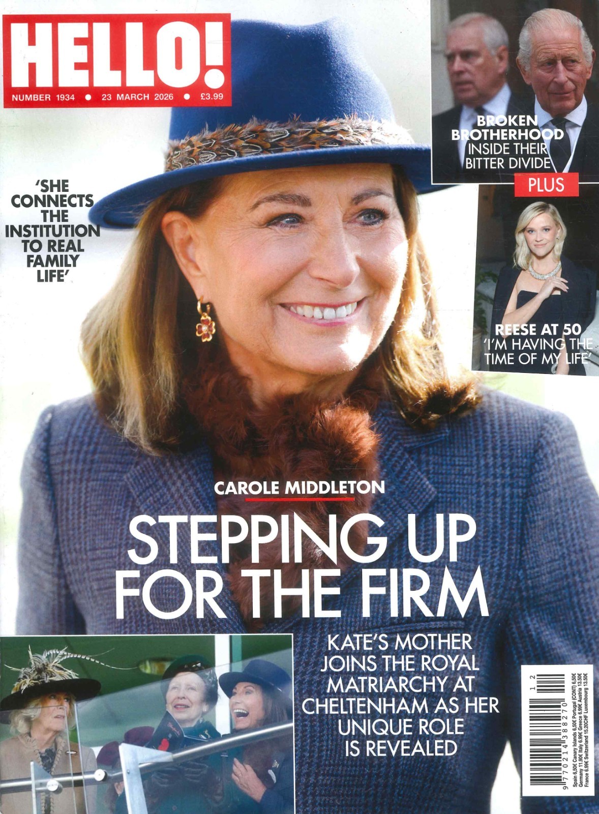 HELLO! Magazine: Princess Kate’s Mother Carole Middleton, King Charles, 23.3.26