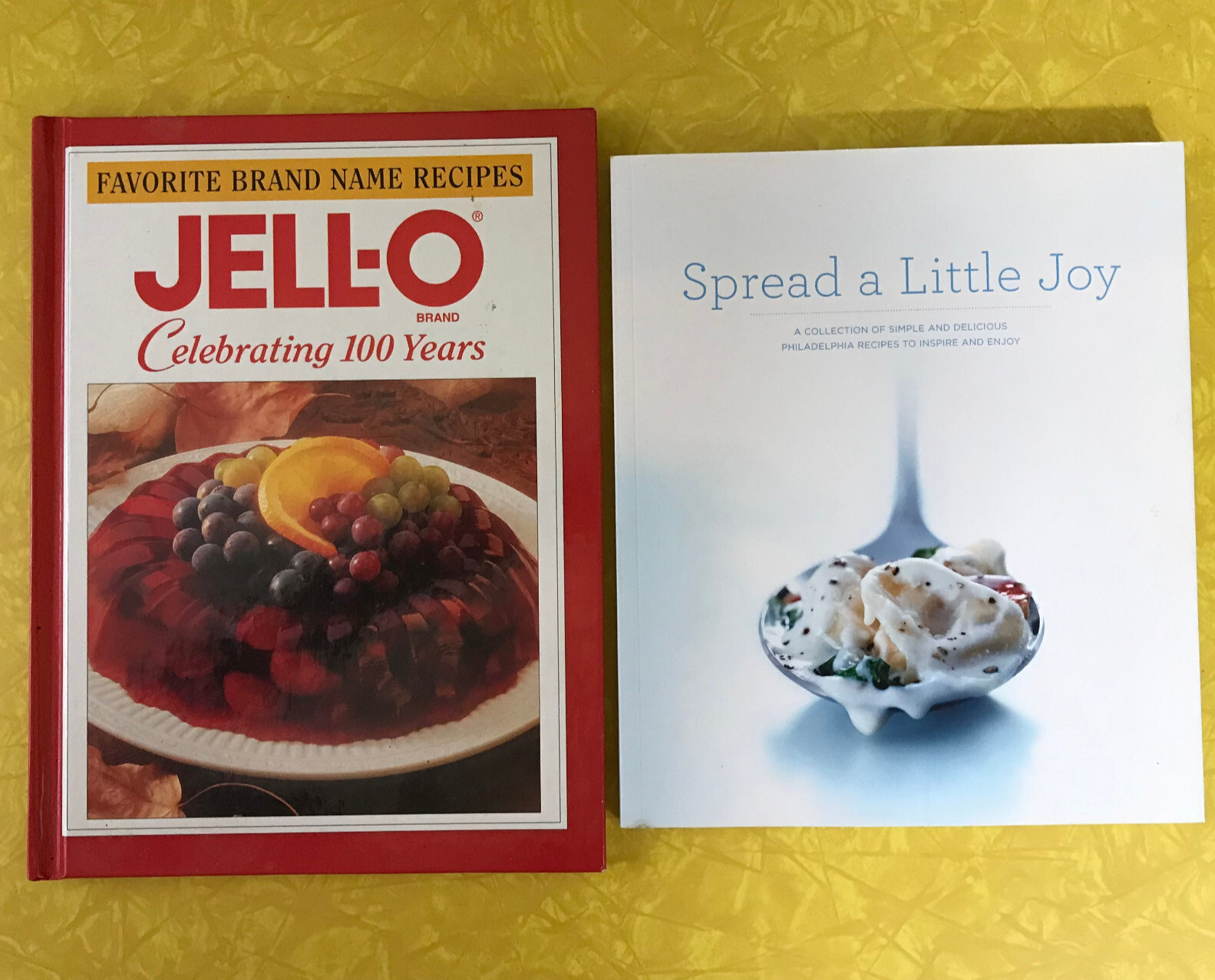 Lot of 2 Cookbooks Jell-O Celebrating 100 Years  and Spread a Little Joy 