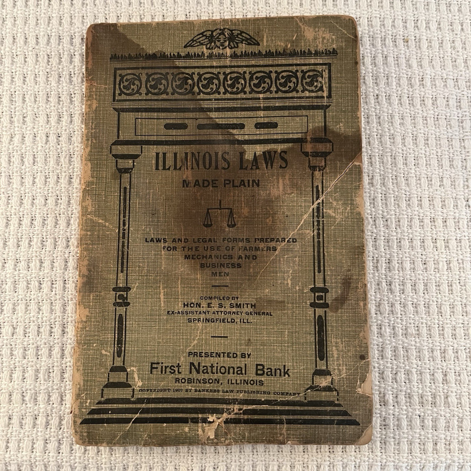 Early 1900s “Illinois Laws Made Plain” Softback Statute Book | Legal Ephemera