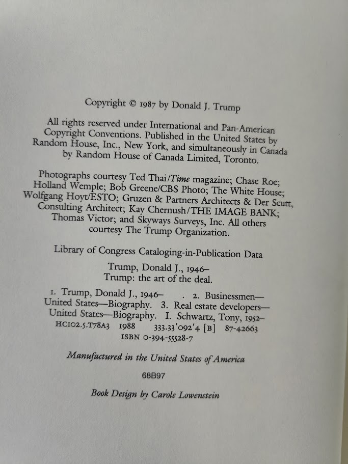Vintage TRUMP The Art Of The Deal Donald J. Trump W/ T. Schwartz HC DJ 1987