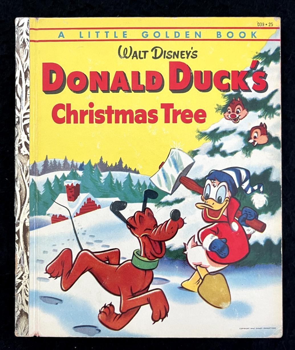 DONALD DUCK’S CHRISTMAS TREE ~ 1st “A” ed Little Golden Book #D39, no writing VG
